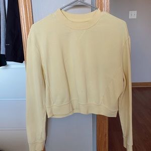 pacsun cropped yellow sweatshirt